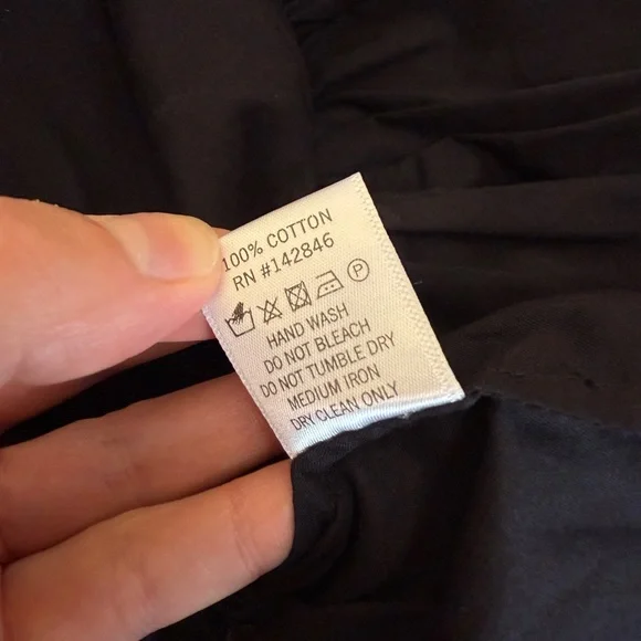 RHODE Eloise Blouse Black Cotton Puff Sleeve Ruffled Top EUC size M - Picture 10 of 10